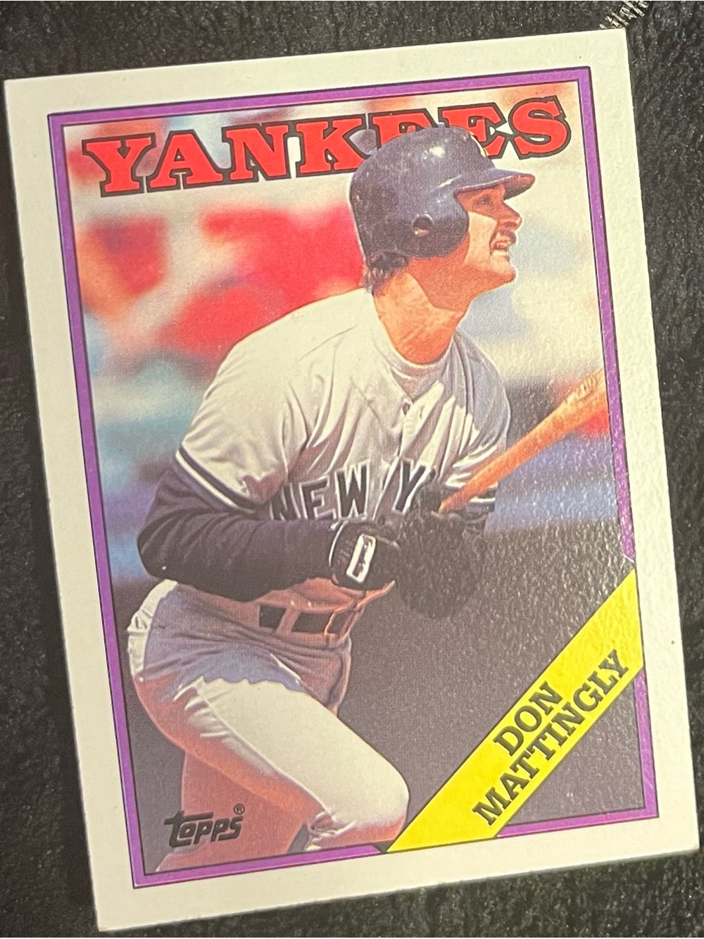 Topps Don Mattingly Baseball Card — Yellow, Black